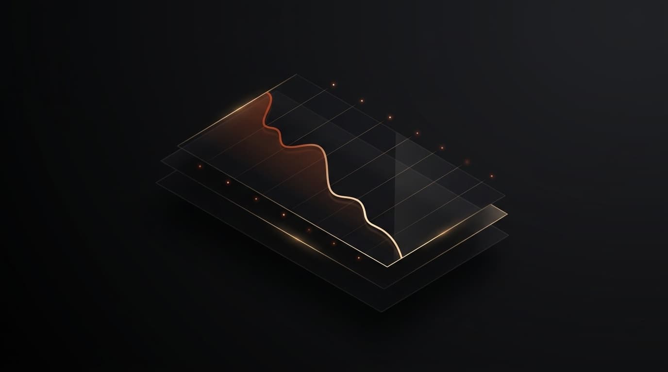 Abstract dark isometric pricing chart